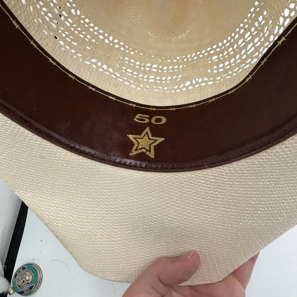 Wild Bill Hats Western Cowboy Hat Rodeo Branded Sz‎ 7 1/8 Mexico 57 White Cream